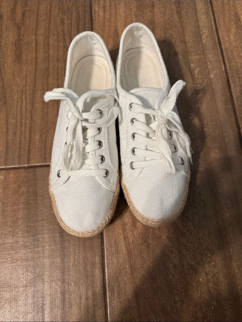 Tommy Bahama White Canvas Espadrille Sneakers